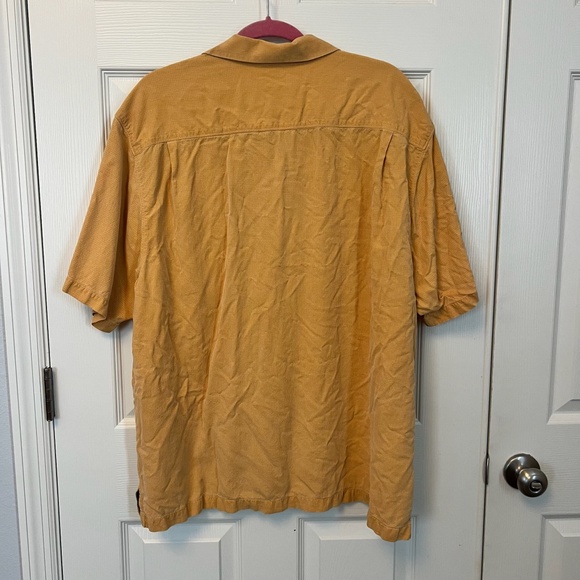 Tommy Bahama 100% Silk Yellow Tropical Beach Button Up Short Sleeve Shirt XXL - Picture 4 of 5